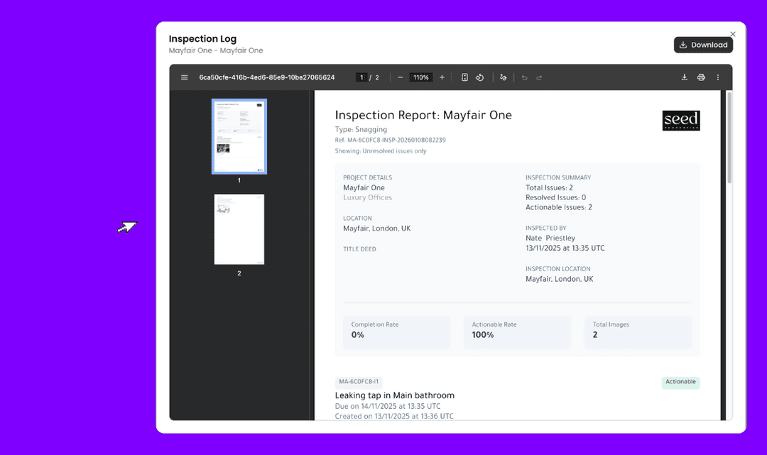 Smart Snagging Software